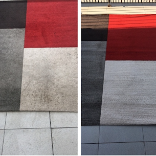 Nettoyage d'un tapis, avant et après intervention (photo publiée sur la fiche Google de DADA Service).